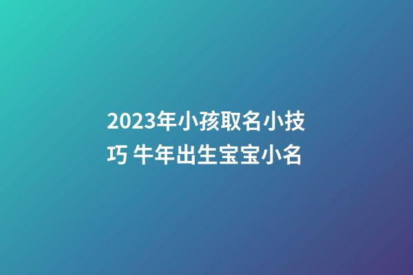 2023年小孩取名小技巧 牛年出生宝宝小名